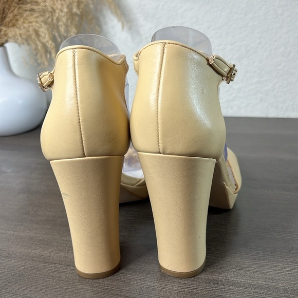Franco Sarto Women Dima Heeled Sandals Size 11M Beige Leather Ankle Strap - Picture 9 of 15